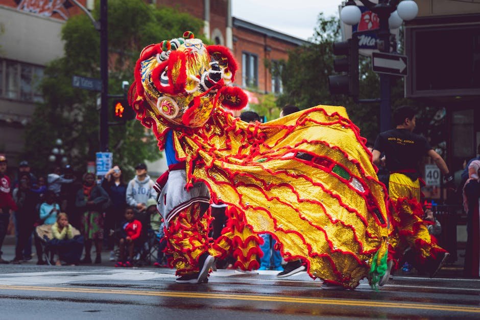 pexels-photo-2354073-2354073-1 Vibrant dragon dance performance during a street parade in Victoria, BC, Canada, celebrating cultural heritage.